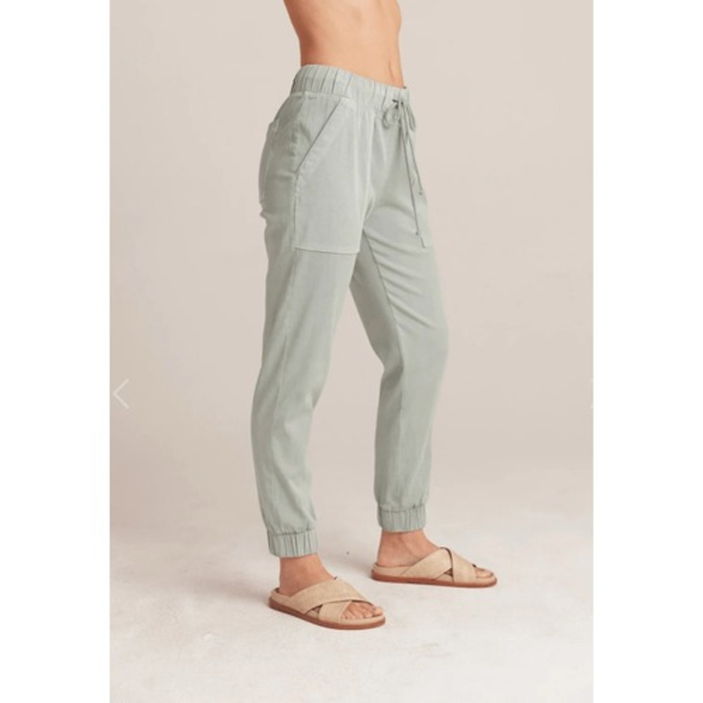 Bella Dahl Womens Elastic Waist Drawstring Cropped Jogger Pants Aqua Large NWT